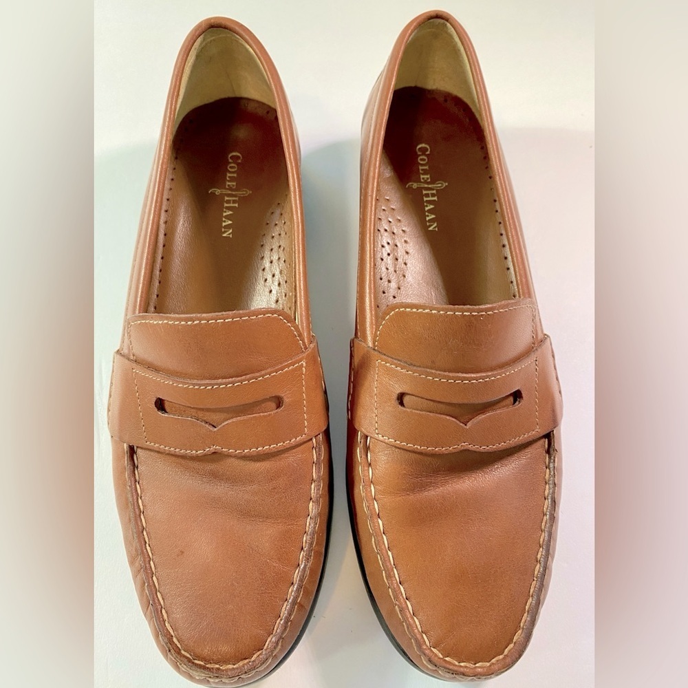 Cole Haan Women’s 100% Leather Lux Penny Loafers Size S New Online $128 EUC
